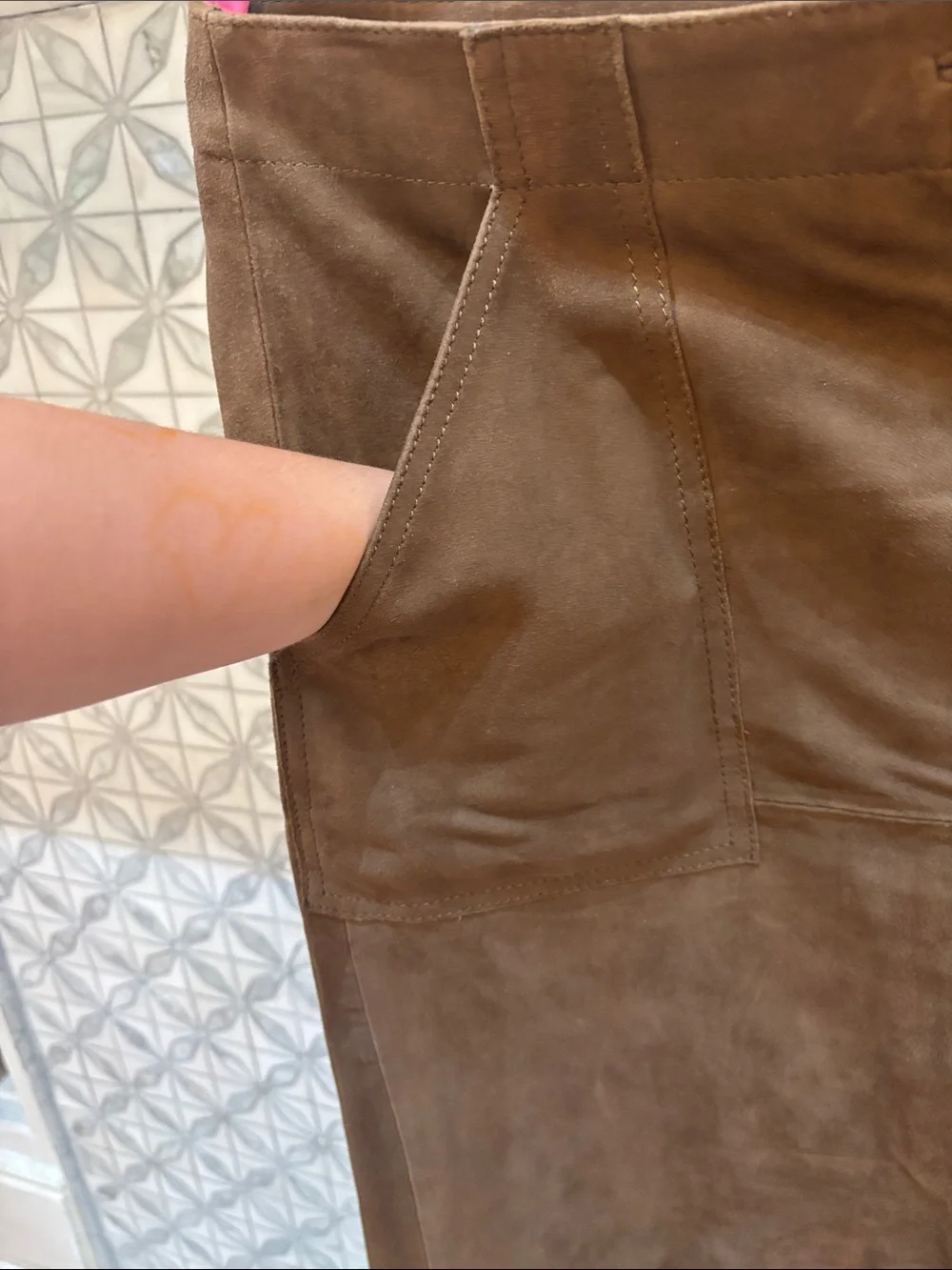 Banana Republic Brown Suede Button-Front A-Line Skirt